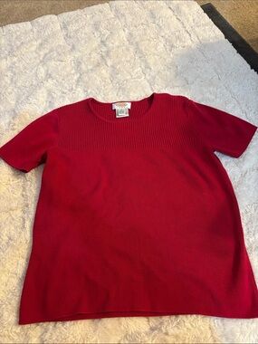 Talbots Red Short-Sleeve Knit Top